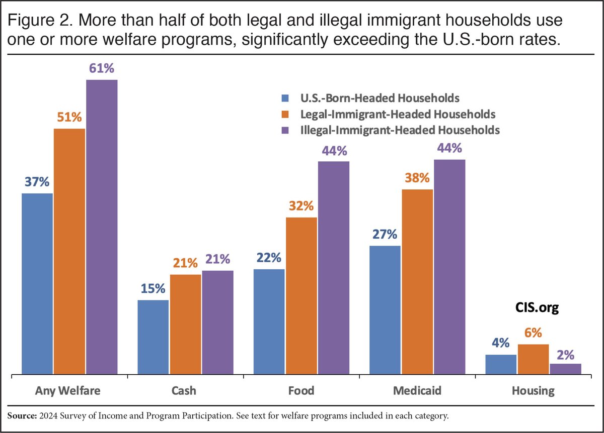 WhitePapersPol's tweet photo. 51% of legal immigrant households are on welfare.

The last 4 terror attacks have been legal immigrants & their children.

Legal immigrants/their kids are pushing bills to abolish ICE, restrict guns sales in Virginia, and demanding amnesty.

This experiment has failed America. It's time for remigration.