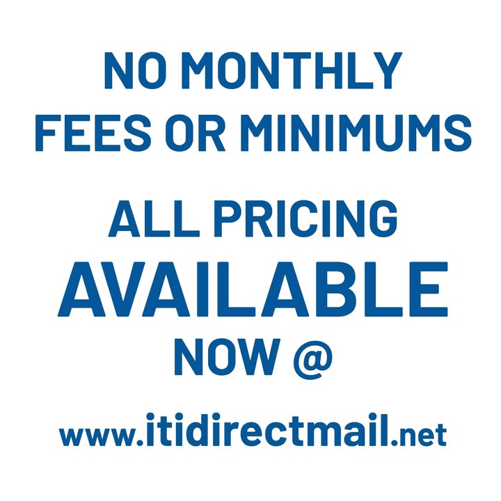 itidirectmail's tweet photo. No monthly fees or minimums! All pricing available now @ https://t.co/yNisv902ti

#DirectMail #letterprinting #letters #mailing #newslettermailers #printing #bulkmailing #mailmerge #marketing https://t.co/gHNV3lwfGv