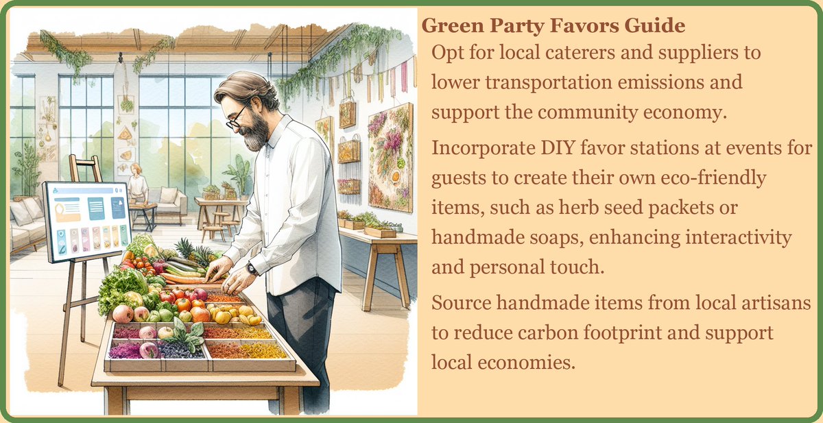 GreenPlanetYou's tweet photo. Transform your next event into a sustainable celebration with eco-friendly favors, local flavors, and a personal touch! 🌿✨ #greenliving #green #environment #ecofriendly #sustainability #greenchoices #greenlifestyle #GreenEvents #SustainableGatherings #EcoFriendly https://t.co/qsDXdlMwVQ
