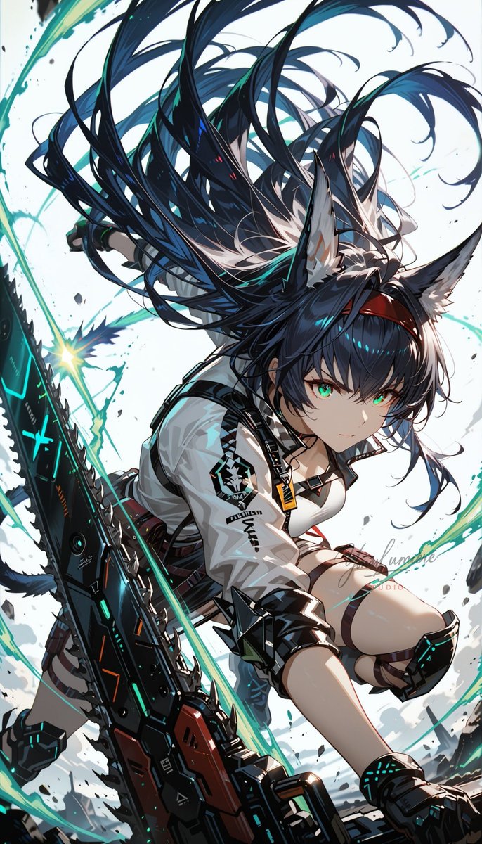 oneesan_aiart's tweet image. Blaze — fearless and fiery on the frontlines, her roaring chainsaw and unbreakable spirit tear through chaos without hesitation 🔥⚙️✨ #Blaze #Arknights #aiart