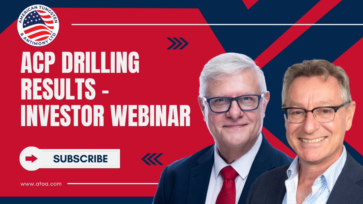 ATAA_AT4's tweet photo. We’ve now made the replay available for our Antimony Canyon Project Drilling Results – Investor Webinar. MD Andre Booyzen and Chief Geologist Jonathan King presented our results from the Maiden Diamond Drilling Program at the ACP in Utah.

If you were unable to join us live, you can now watch the full webinar replay and hear the discussion on our ACP drilling results and our next steps.

📽️ Watch here: https://t.co/lib4u2r5Q4

#AT4 #ATALF #tungsten #criticalminerals #antimony