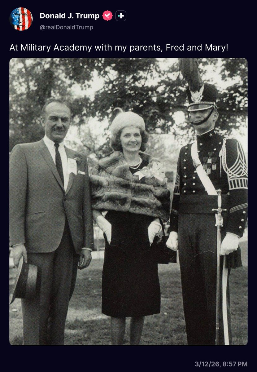 He just had to dig up a picture of himself in a uniform. Military school isn’t the military, Captain Underpants.