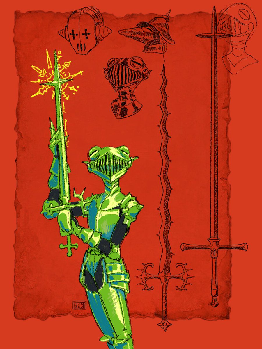 Raki_RobotGuy's tweet photo. Frog knight https://t.co/pM9w0ziT8w
