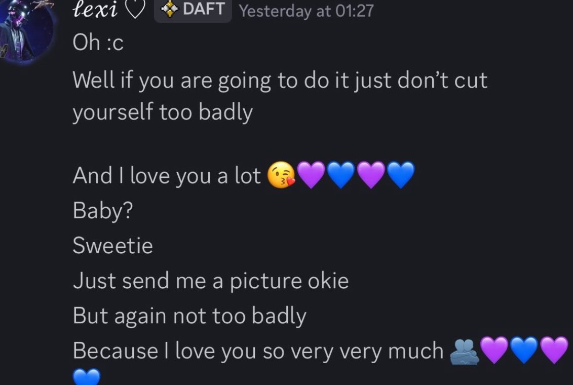Montvyy's tweet photo. @ki35005 Person your feeling bad for made her ‘ex’ girlfriend cut herself for sexual pleasure, she died later on and Lexi did not care.. https://t.co/kVwRcRluM9