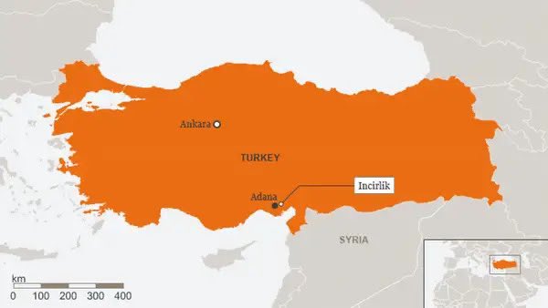 MOSSADil's tweet photo. 🚨 Reports claim an Iranian ballistic missile was aimed toward NATO’s Incirlik Air Base in Turkey, a facility believed to store U.S. B61 nuclear bombs.

However, Turkish officials say the base was not hit, and NATO air defenses have intercepted missiles fired toward Turkish airspace in recent days.

Stay connected, follow @MOSSADil.