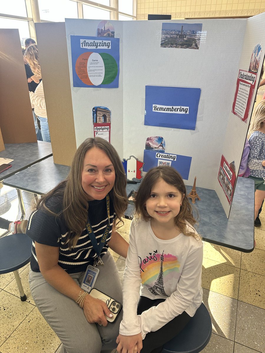 amboeken's tweet photo. Addison’s Independent Study Fair project on Paris! So proud of her and thankful for her teachers who came out to support her! 🇫🇷💙🤍❤️ https://t.co/UAK2GffSPv