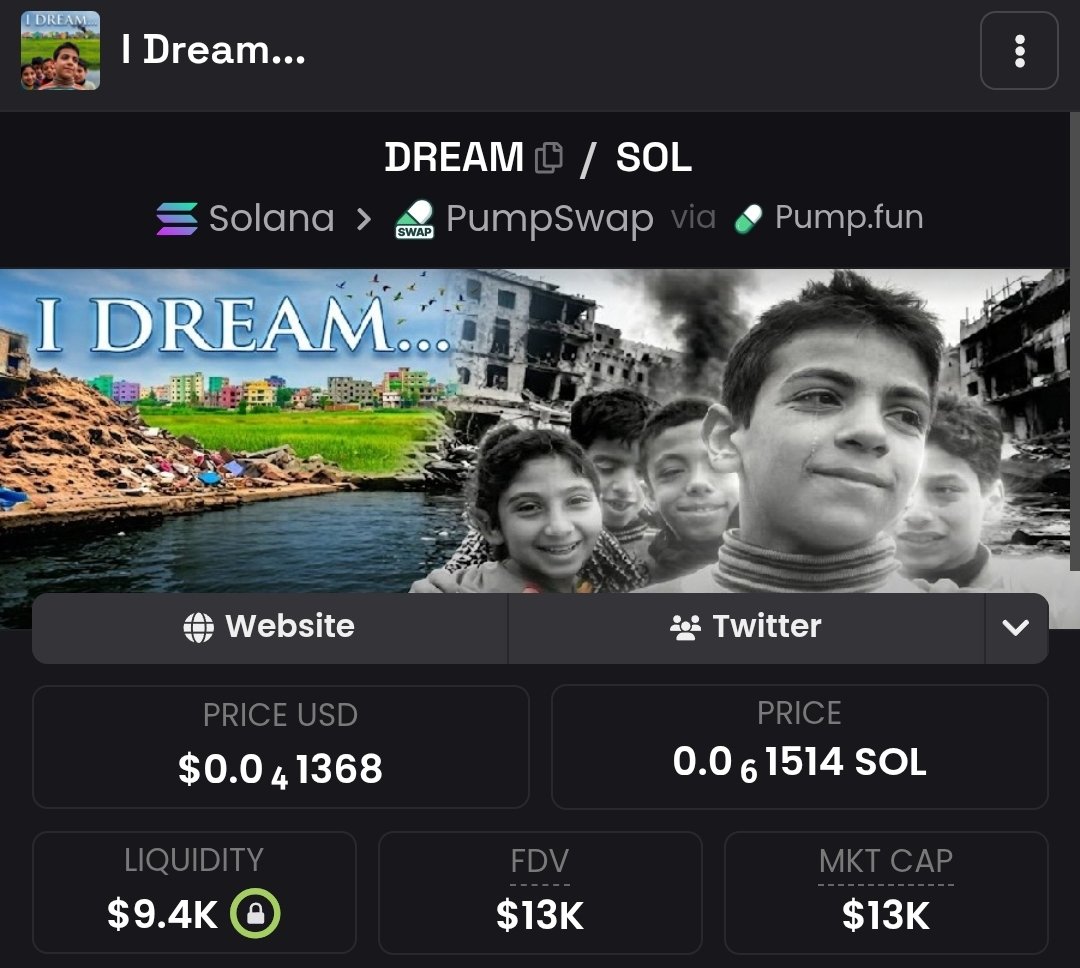 $Life is at $3m
$Dream is at 13k

$Dream has more likes and views than $Life

I expect some repricing for $Dream

BFGvebKqGGCWm99dzz7tfTM3dPMY3qTfBrSaTuBqpump