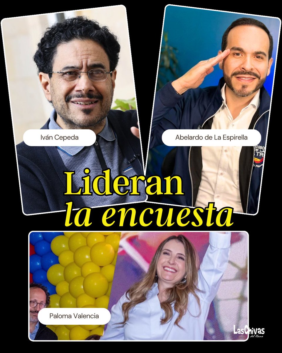 Encuesta Atlas-Intel: Iván Cepeda, Abelardo de la Espriella y Paloma Valencia lideran intención de voto para 2026 laschivasdelllano.com/encuesta-atlas…