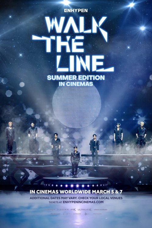 ENHYPENMalaysia's tweet photo. [INFO]

Apparently, ‘ENHYPEN WALK THE LINE SUMMER EDITION’ in Cinemas is still available on these dates; March 13th, 14th, 15th, only at selective GSC Cinemas.

#EN_WALKTHELINE_INCINEMAS
#WALKTHELINESUMMEREDITION
#ENHYPEN @ENHYPEN https://t.co/ws6gtka7PI