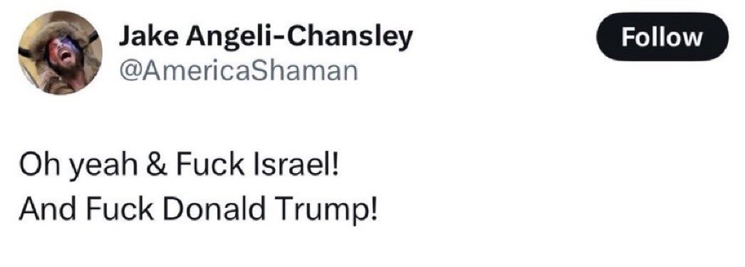 Trump has now officially lost the Shaman. 

It's over.