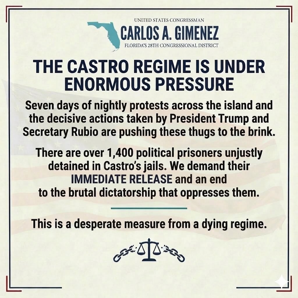 Rep. Carlos A. Gimenez tweet media