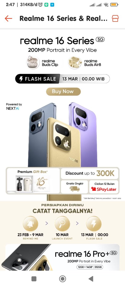 _cyberry_'s tweet photo. @ShopeeID Paling suka sama kameranya &amp; kapasitas batterynya + ad warna purple sama udh 5G jg
#realme16Series5GxShopee https://t.co/gcSOql4ev9