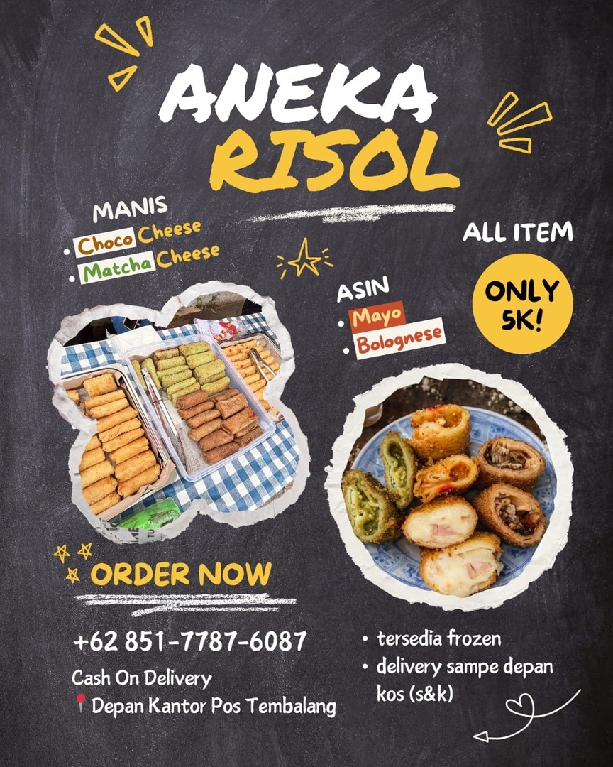 -dips! kalo aku open PO risol ready hari minggu tanggal 15, terakhir sebelum lebaran ada yg minat nggak?? Bisa frozen juga kok
Kalo ada 15 orang berminat nanti aku open jam 10