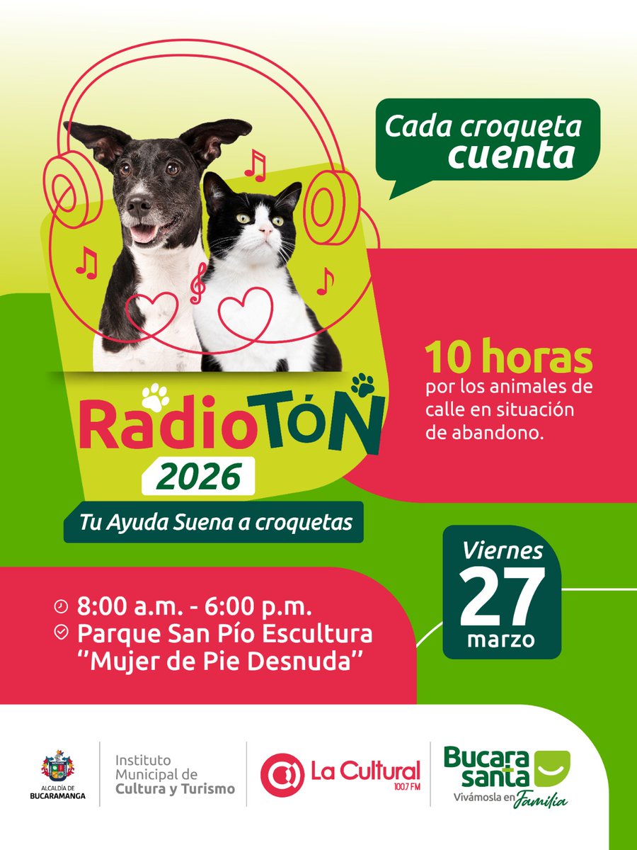 BNnoticias2020's tweet photo. LA RADIOTÓN 2026 LLEGA A BUCARAMANGA PARA APOYAR A LOS ANIMALES EN SITUACIÓN DE ABANDONO
https://t.co/i9DMV6USGt
@mayuperiodista @LaCulturalF @Mapaver https://t.co/otQS7xq2s6
