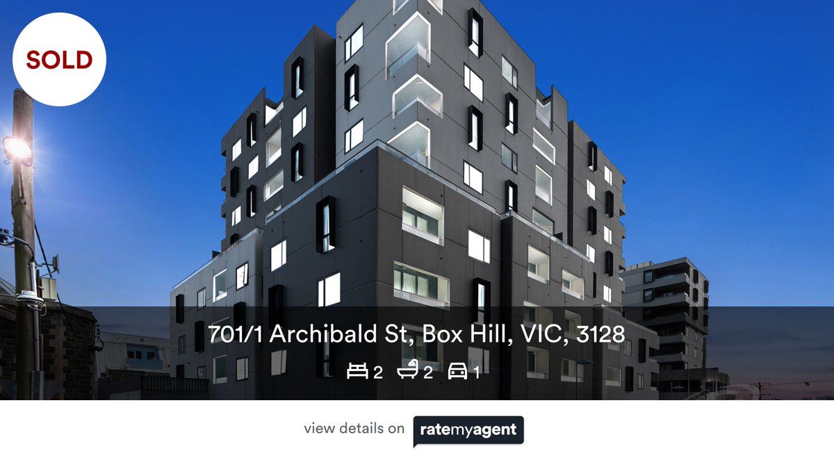 🛌 2 🛀 2 🚘 1
📍 701/1 Archibald St, Box Hill, VIC, 3128

My latest sale on #RateMyAgent.

rma.reviews/tk6b8xm9yfcc

...
#ratemyagent #realestate #Nick_Tang_Property_Pty_Ltd