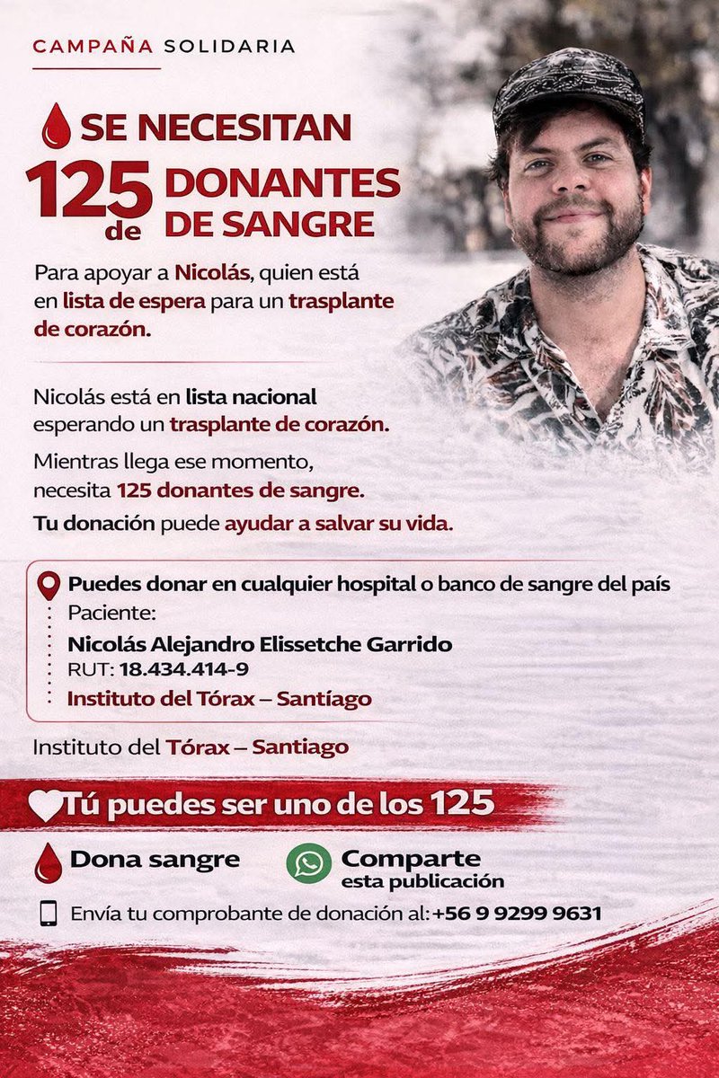 expolilla's tweet photo. RT: Estimados compañer@s:
Se necesita con suma urgencia, 125 dadores de sangre. También ayuda que pudieras compartir la información.
Te adjunto los detalles por si pudieras colaborar. https://t.co/cFSHN8q9aj