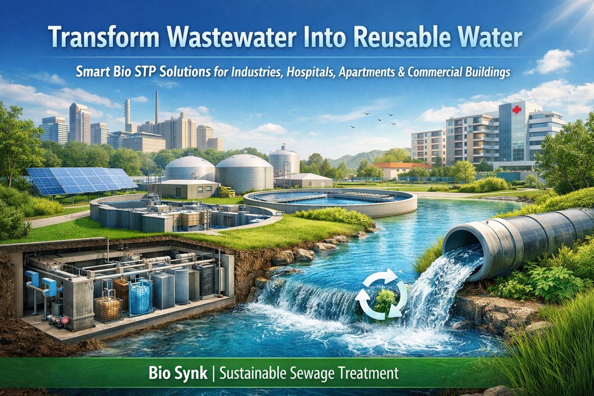 bio_synk's tweet image. 🌍 India’s Water Crisis Is Growing – But The Solution Is Already Here

Every day, millions of litres of untreated sewage enter rivers, lakes, and groundwater across our cities. The result?

🌐 biostp.co.in

#WastewaterTreatment #SewageTreatmentPlant #BioSTP