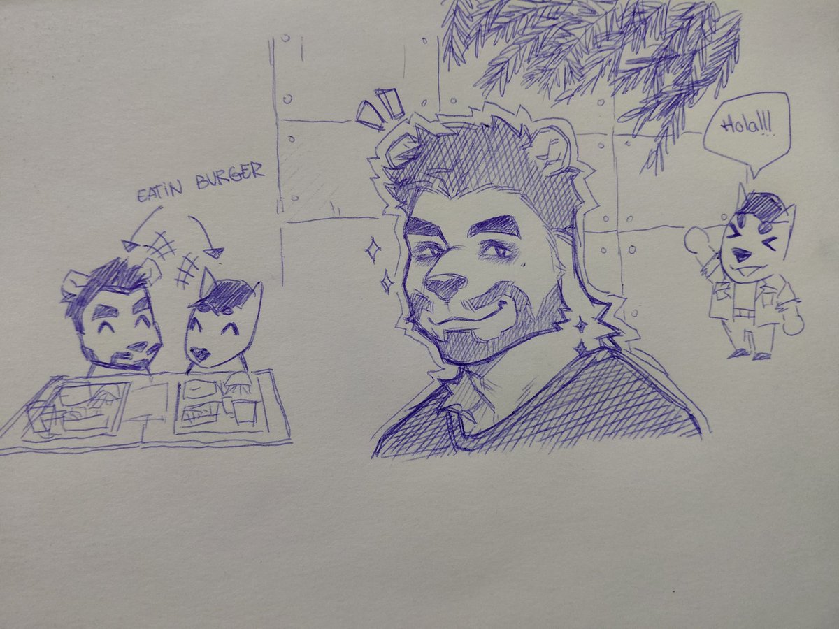 beartheylatino's tweet photo. Did an art trade while meeting @Azumiiip today, and got this fantastic art of my sona back 🐻🫂🐶 https://t.co/X7k8EqY0Rc