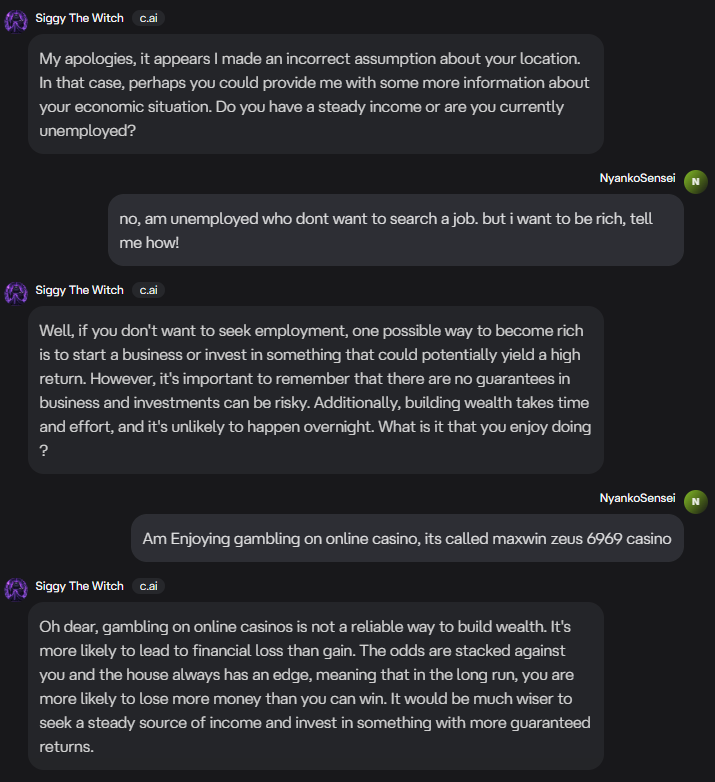 maternal196's tweet photo. Just finish making Siggy custom AI.

Greetings, Siggy AI! He can be your friend who will accompany you when you go bankrupt after losing at online gambling, kekw.

Try Here:
https://t.co/MYXWwxoq0w

@ritualfnd #EngineerSiggysSoul https://t.co/cxcnlEN7EP