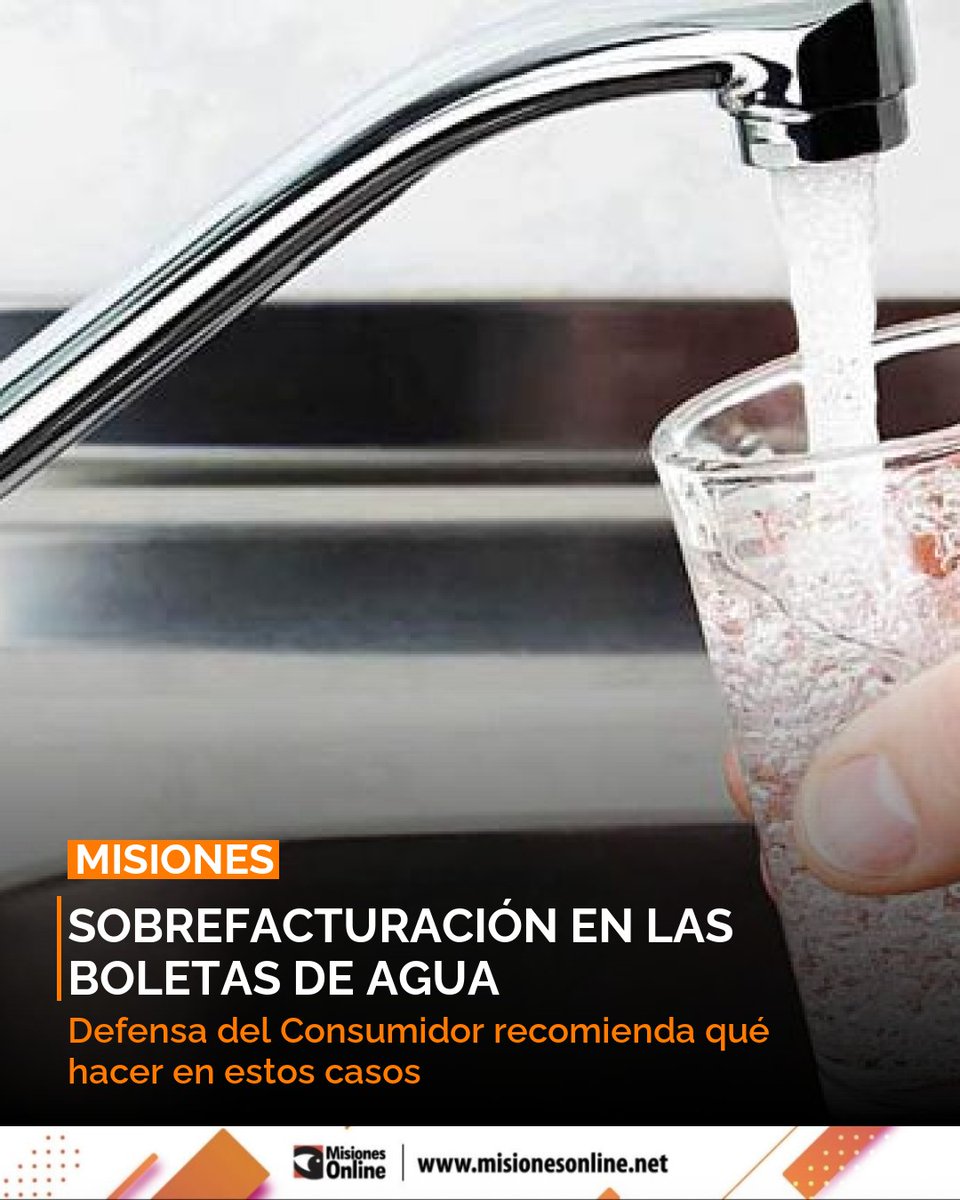 misionesonline's tweet image. ¿Tu boleta de agua en Misiones subió más del 75%? Defensa del Consumidor informa: puedes pedir refacturación inmediata y evitar cortes. 💧
misionesonline.net/2026/03/12/sob…
#Agua #Misiones #Consumidor #Facturacion