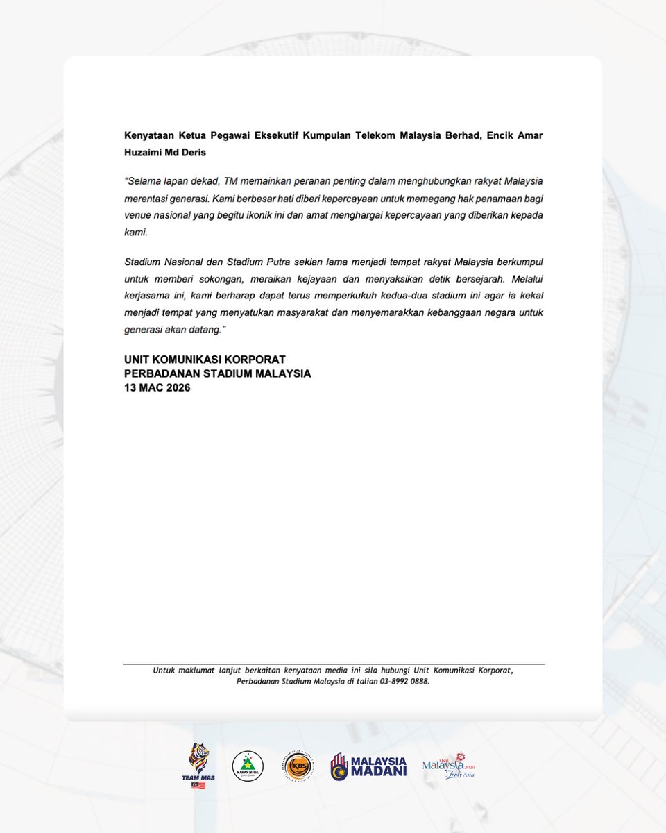 Stadium Malaysia (PSM) 🏟️🇲🇾 tweet media