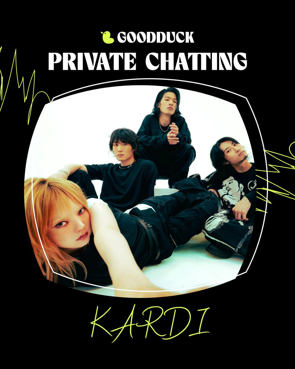 goodduck_kr's tweet photo. 📣 KARDI GOODDUCK Private Chatting OPEN
Chat with your favorite artist now 💬

✔️ Subscribe to GOODDUCK Private Chatting
1️⃣ Click Chat from the bottom menu bar
2️⃣ Purchase artist’s chat subscription and start chatting

👇 Sign up on GOODDUCK app via the link below
https://t.co/wXwh1CgEeN

🎁 Don't miss out the Private Chatting Open Event!

#굿덕 #GOODDUCK #카디_굿덕프라이빗채팅 #KARDI_privatechatting
#카디 #KARDI @kardiofficial