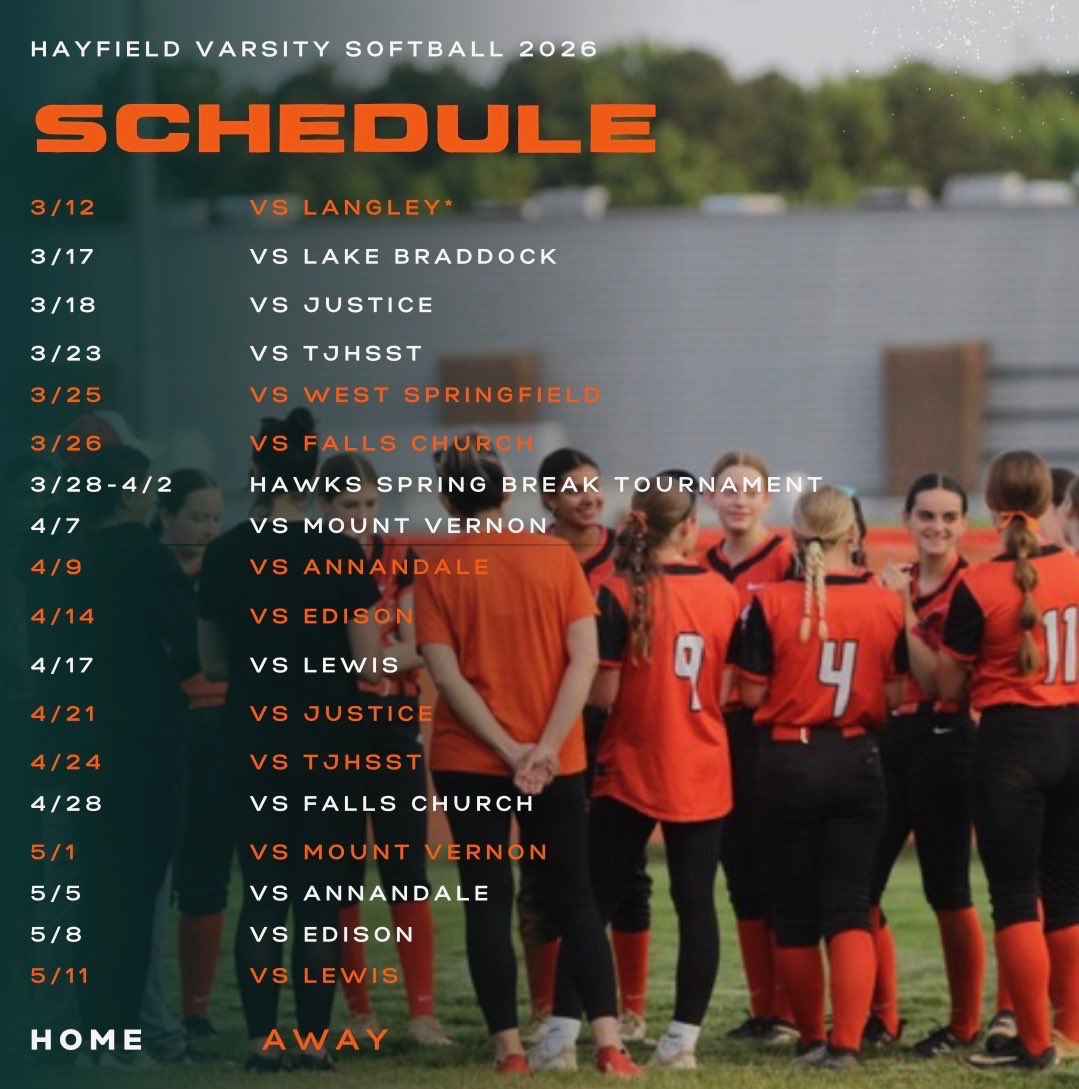 Schedule drop!!👇 Let’s go Hawks!!!🧡🖤