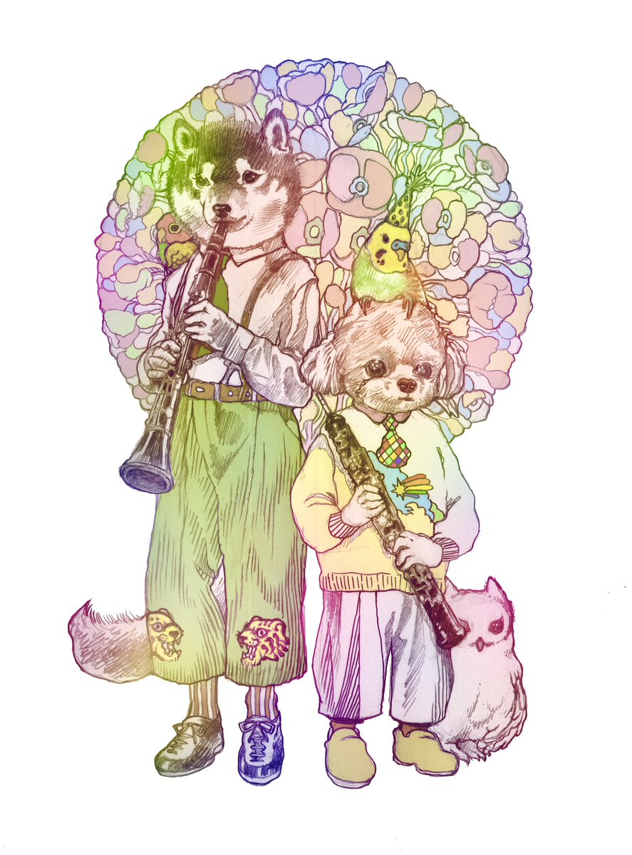 「#見つけてくれてありがとう祭開幕 昨年は音楽をテーマに描きました」|mit 天神三越4/7〜18のイラスト