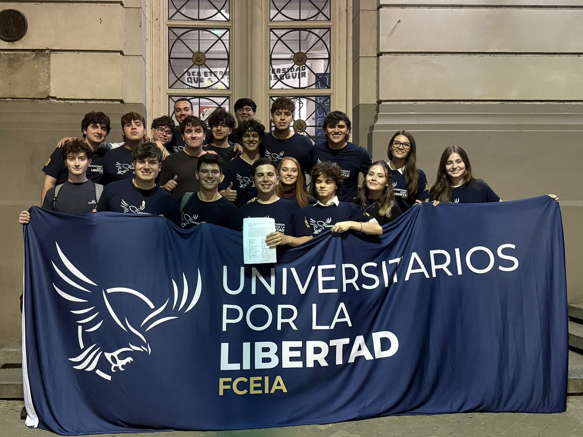 Felicitaciones a los chicos de la UPL que presentaron listas en FCEIA, es importante dar esa batalla cultural en las universidades y enseñar las ideas de la libertad y eliminar el adoctrinamiento que existe.