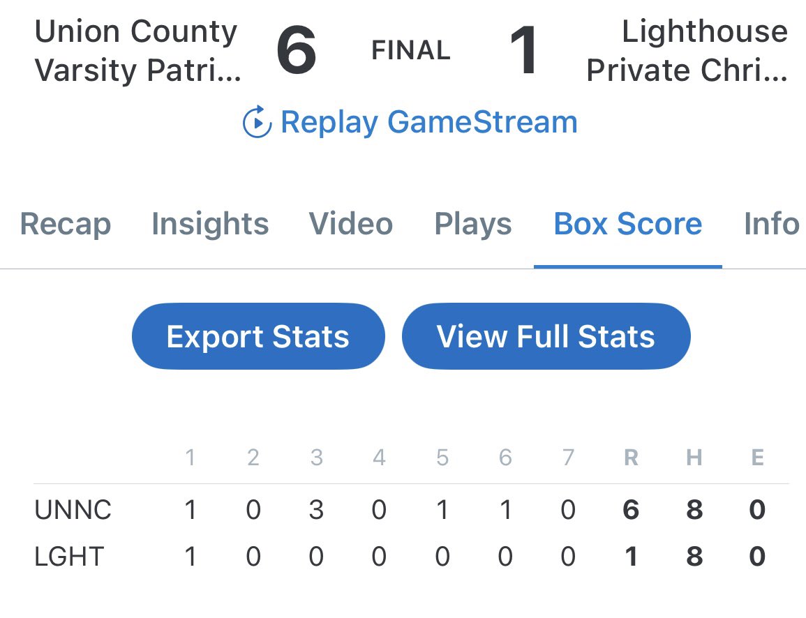 Union County Patriots Baseball tweet media