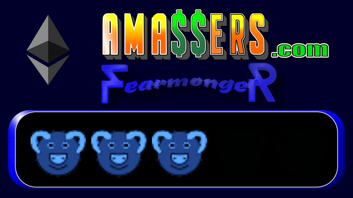 #Ethereum #cryptocurrency #FearandGreed #Fearmonger Market sentiment indicator is 
3 of 5 BULLS Now. 
Find this free #trading and #investment tool and #cryptonews at amassers.com