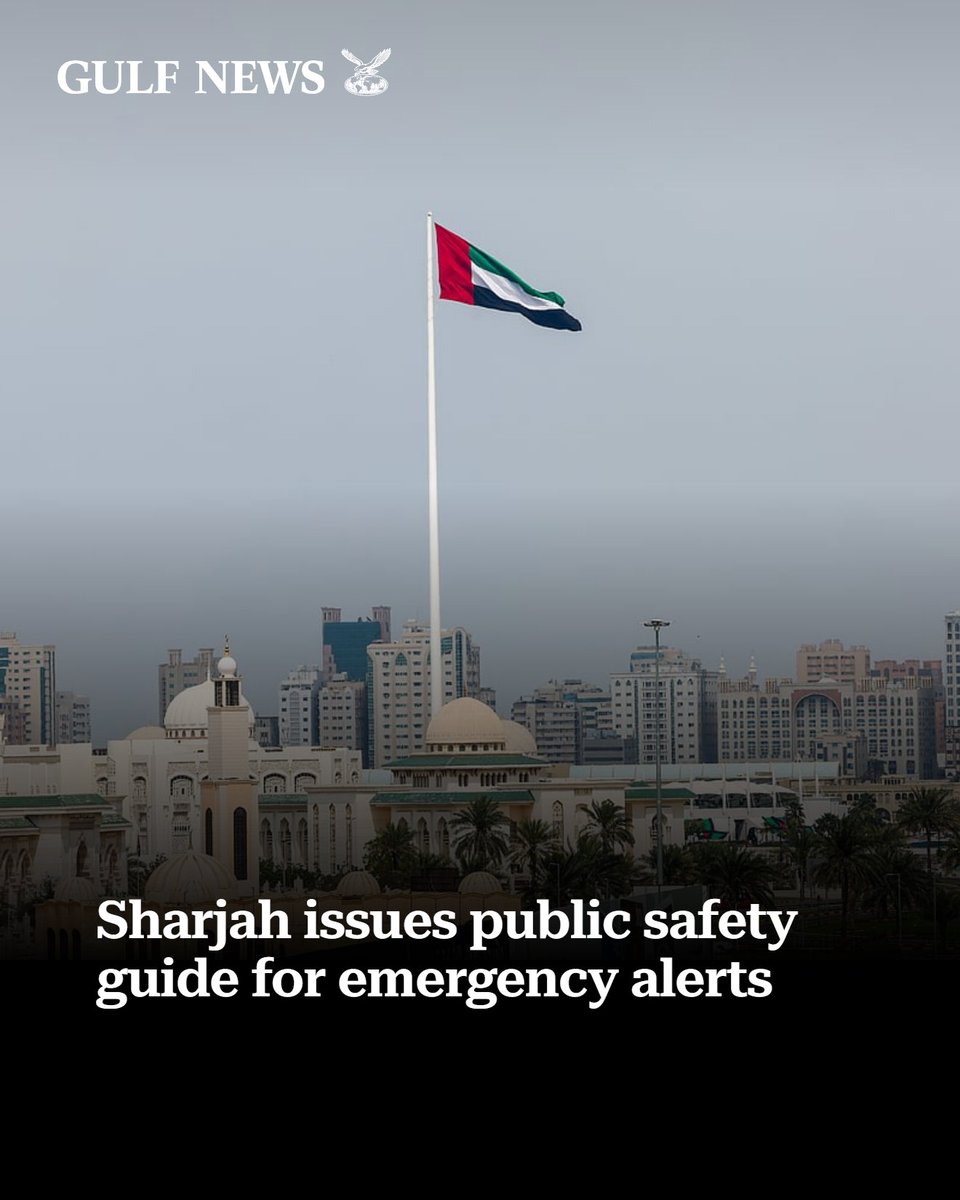 gulf_news's tweet photo. Sharjah releases safety guide for emergency alerts, urging calm and reliance on official information to ensure public safety.
https://t.co/Jw0fxAGs2j https://t.co/tbzgPNmUD4