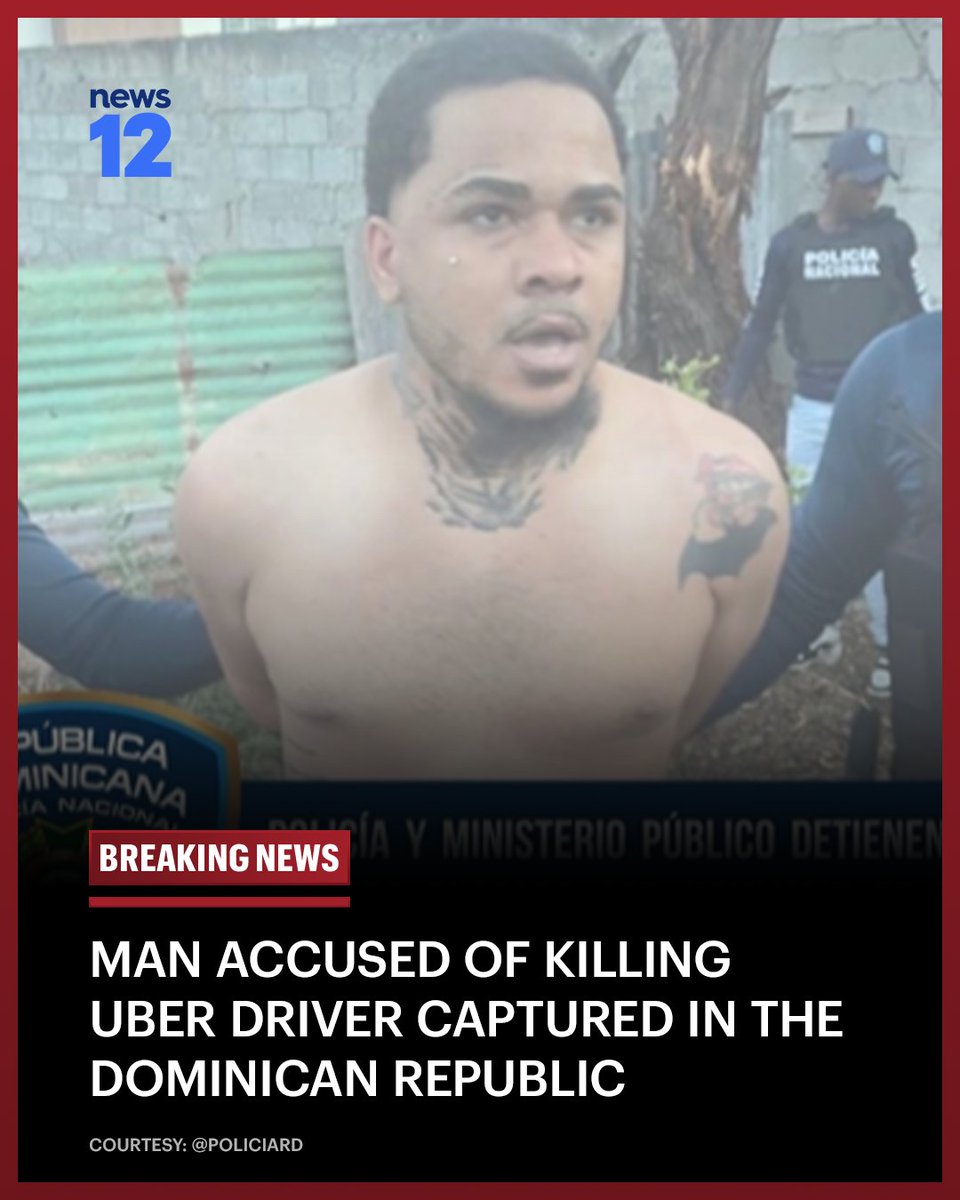 News12's tweet image. BREAKING NEWS: The man accused of fatally shooting a #Bronx #Uberdriver in a road-rage incident was captured in the #DominicanRepublic, according to the Dominican Republic National #Police.
 
#News12 #BreakingNews #BronxShooting #UberDriver #NYC

bit.ly/3PA74FS
