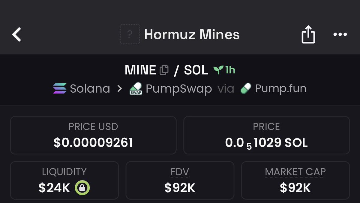 Watch your entry on $MINE
NOTE: high risk gamble

Ca,  Gh9rjCDT6eehbHCNDRgFEhibWd8NSE6d7N7FyDtpump