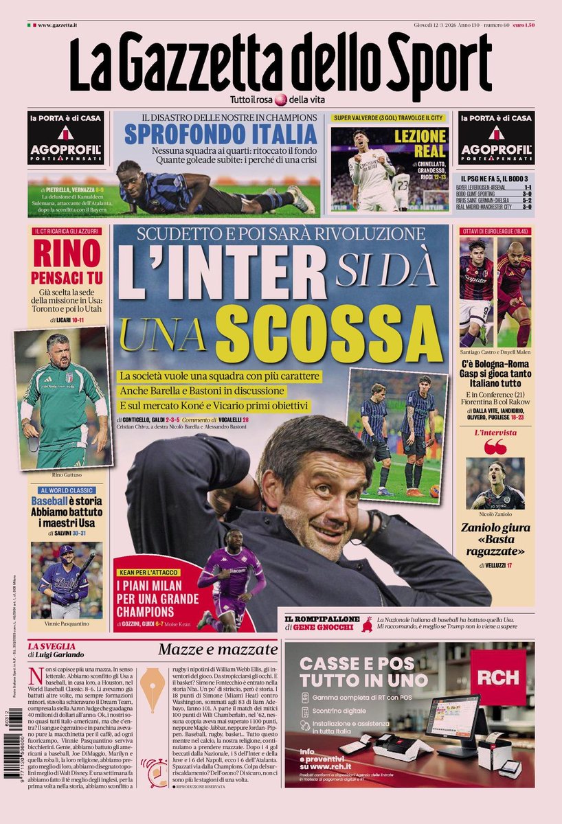 pinceladascmb's tweet image. Vinnie Pasquantino en la portada de La Gazzetta dello Sport. 🇮🇹🔥