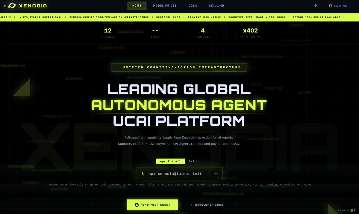 Agent Economy? We’re here.

🎒 xenodia.xyz/skill

#x402 <a href="/base/">Base</a> <a href="/circle/">Circle</a>