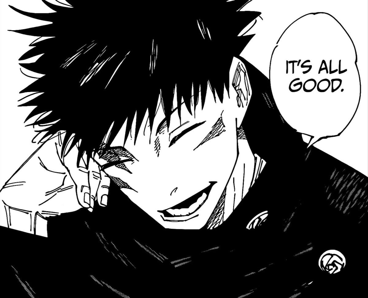 sceneyuji's tweet photo. it bugs me when megumi’s ending is brushed off as him never “reaching his full potential” as if that was the ever fucking point of megumi when all he was was a traumatized teenager choosing to live again and find love in more places he couldn’t before when his soul was sunk + https://t.co/KhL38W1pHE