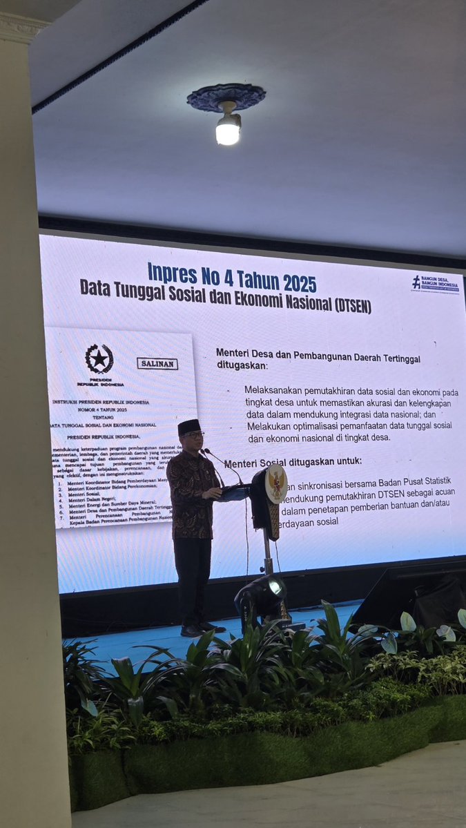 TPP SUKSESKAN DTSEN INPRES No. 4 Tahun 2025 Pemutakhiran Data Tunggal Sosial dan Ekonomi Nasional 
<a href="/YandriSusanto/">Yandri Susanto</a> <a href="/KemensetnegRI/">Sekretariat Negara</a> <a href="/bpsdmkemendesa/">Bpsdm Kemendesa</a>
#PemutakhiranDTSEN
#TPPKerjaBerdampak
#TPPIndonesiaHebat
#TPPMendukungPemutahiranDTSEN