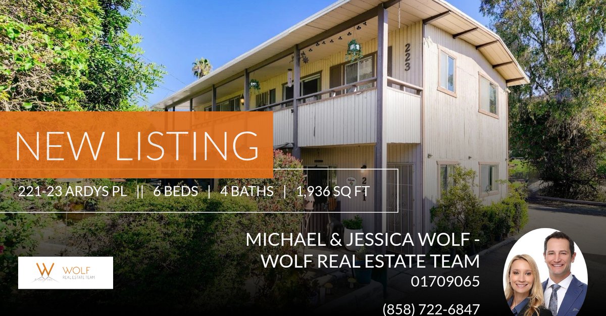 MikeWolfRealtor's tweet photo. 📍 New Listing 📍 Take a look at this fantastic new property that just hit the market located at 221-23 Ardys Pl in Vista. Reach out here or at (858) 722-6847 for more information

Michael &amp; Jessica Wolf 
DRE#01709065
Wolf Real Est... https://t.co/3REiMjeXFJ https://t.co/c34SugPvGg
