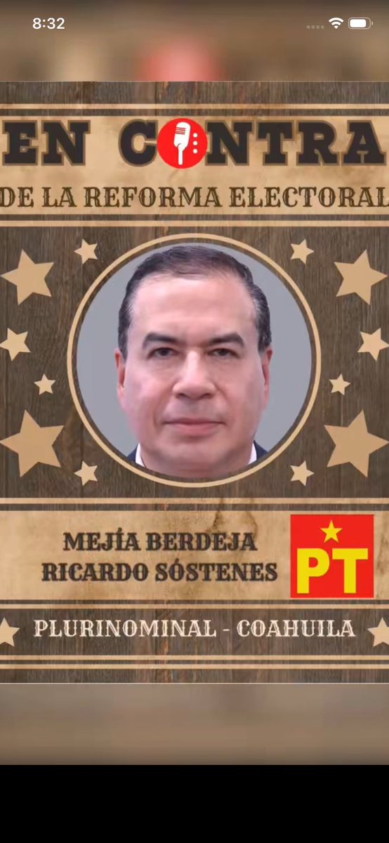 ¿Se acuerdan de Ricardo Mejía Berdeja <a href="/RicardoMeb/">Ricardo MejíaBerdeja</a>? Fue uno de los principales traidores al Pdte <a href="/lopezobrador_/">Andrés Manuel</a> y al pueblo.

Se fue al <a href="/PTnacionalMX/">Partido del Trabajo México</a> porque el ambicioso quería ser gobernador de Coahuila.

Este traidor votó en contra de la #ReformaElectoral 👇