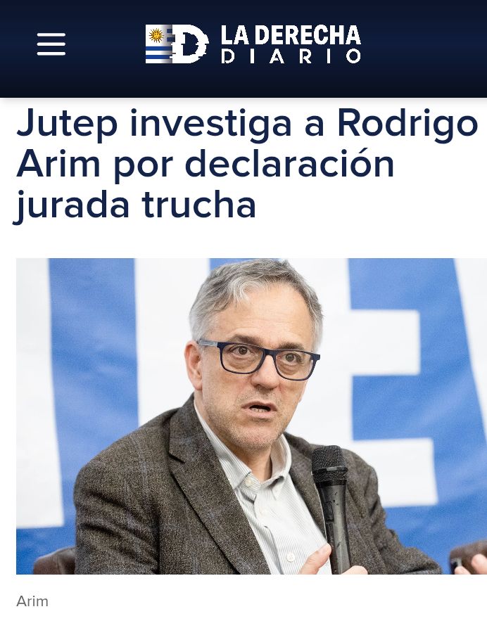 🔴 𝗗𝗘𝗖𝗟𝗔𝗥𝗔𝗖𝗜𝗢́𝗡 𝗝𝗨𝗥𝗔𝗗𝗔 𝗧𝗥𝗨𝗖𝗛𝗔 𝗱𝗲 𝗔𝗥𝗜𝗠

▶️ Según LDD, Rodrigo Arim presentó una declaración jurada de bienes TRUCHA, ocultando varias casas y totalmente irregular. Es un gobierno de garcas, indecentes, mentirosos y sinvergüenzas.

Dan asco.