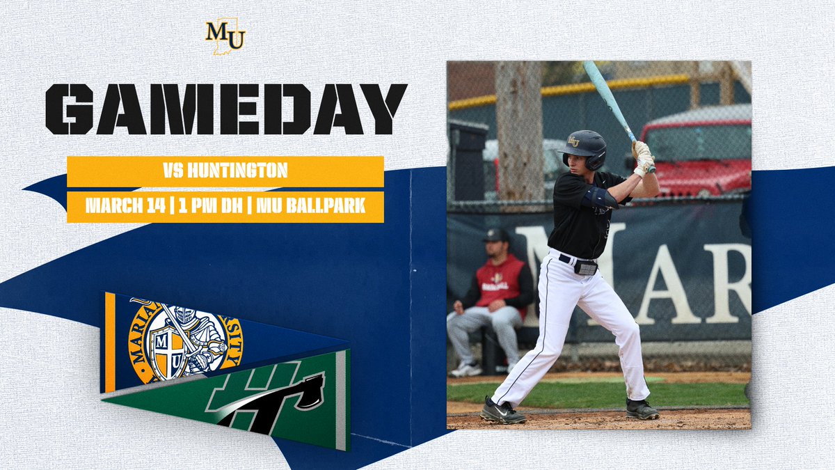 GAMEDAY! Two more on deck today for <a href="/MarianUBaseball/">Marian Baseball</a> as they host Huntington in the series finale doubleheader! Game one today starts at 1 PM!