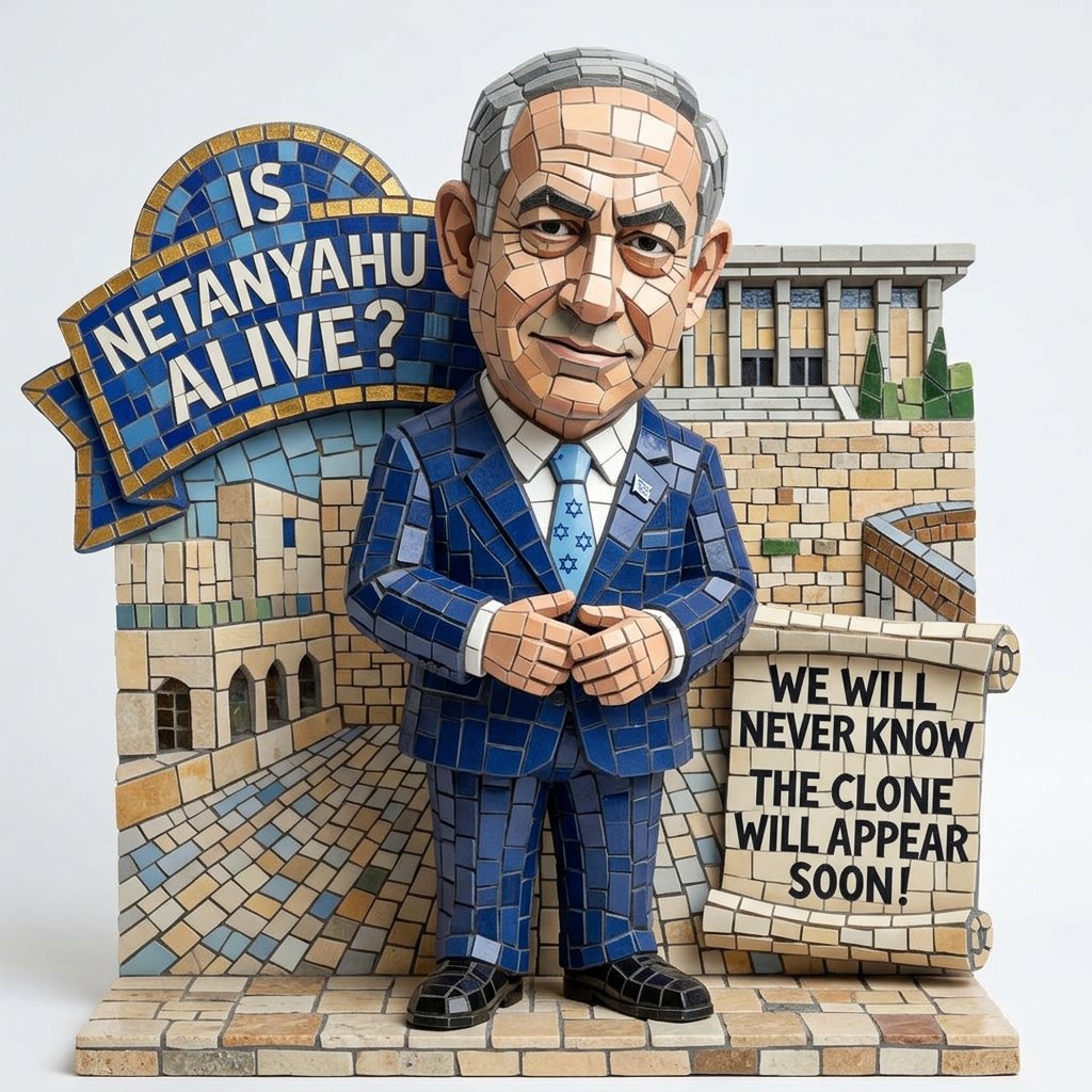 smirkiebeast's tweet photo. Is Netanyahu Alive? We will never know the clone will appear soon!  #Netanyahu #clones #Netanyahuclone #Iseral #Iran #USA #Governments The Censorship is out of control on everything.  #WWIII #WW3 WHY HIDE IT?  We already know it! https://t.co/FpqnmlcMF7