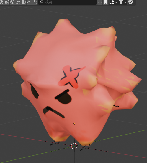 TomYamVR's tweet photo. 今日の朝活🌞
「#shapelab の作品を #blender で加工して
 #VRchat アバターに出来ないか？」って実験。
結論：超面倒くさいｗ

経験不足は承知の上だけどメッシュが不規則すぎてシム入れが地獄。ボーン入れたらblenderでは動くけどアップしたら動かない…形状の問題かな…

この子はペットにします😎 https://t.co/5r1s9iRslD