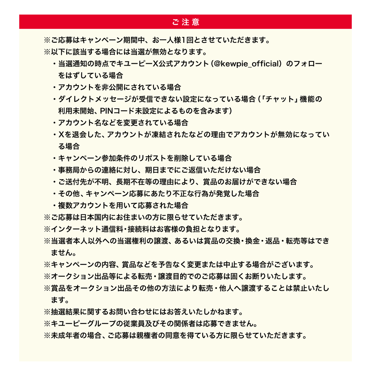 必ず、本キャンペーンの応募規約を画像よりご確認のうえ、ご応募ください。