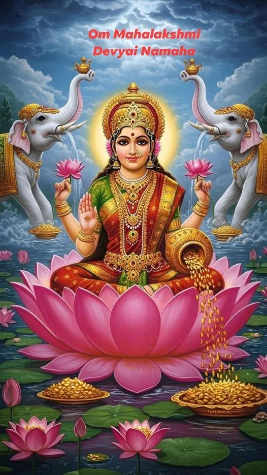 🌸 ॐ श्रीं महा लक्ष्मीये नमः🌸
माता लक्ष्मी सबकी झोली खुशियों से भर दें। 🙏✨
जय माता लक्ष्मी 🙏