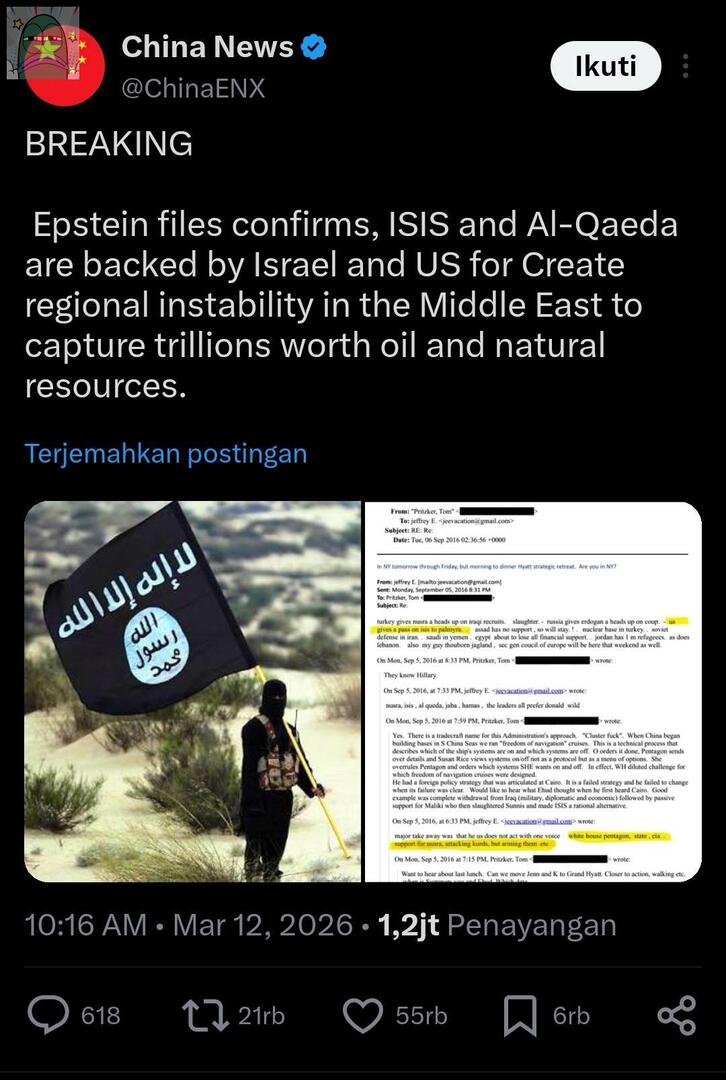 💚 kalian kaget ga sih? ternyata organisasi teroris yang mengatasnamakan Islam kayak ISIS, al-qaeda dll ternyata semuanya bikinan amerika dan israel untuk mencoreng citra Islam?