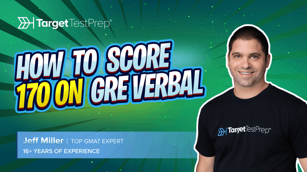 TargetTestPrep's tweet photo. Wondering how to score 170 on the #GRE verbal? In this video, we'll share clear strategies to help you score a perfect 170 on the #GRE Verbal section. Watch the video here: https://t.co/i1DwE5nEfd #GREPrep #GREQuant #GRETips #GREStrategies #TargetTestPrep #TTP https://t.co/JkGBq6EISD