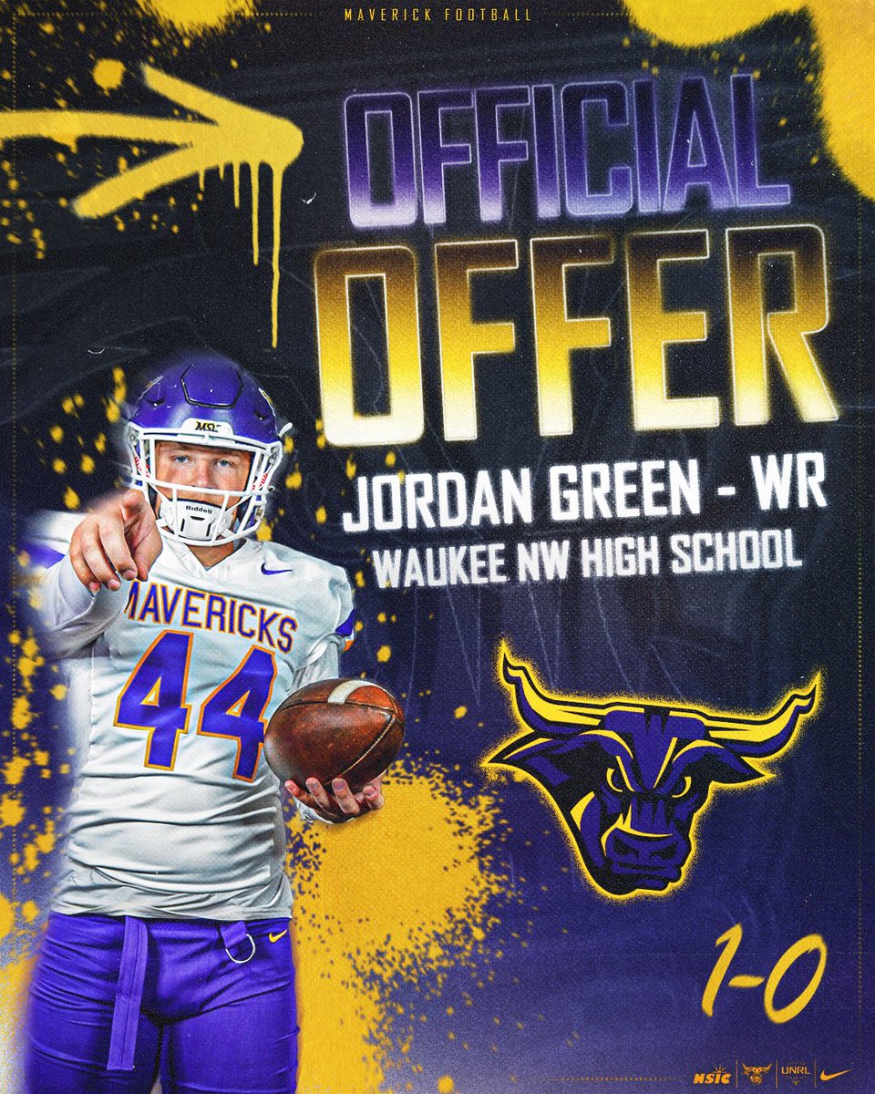 After a great conversation with <a href="/CoachHevel50/">Graham Hevel</a>, I’m blessed to receive an offer from <a href="/MinnStFootball/">Minnesota State Football</a>! Go Mavericks!!💜💛