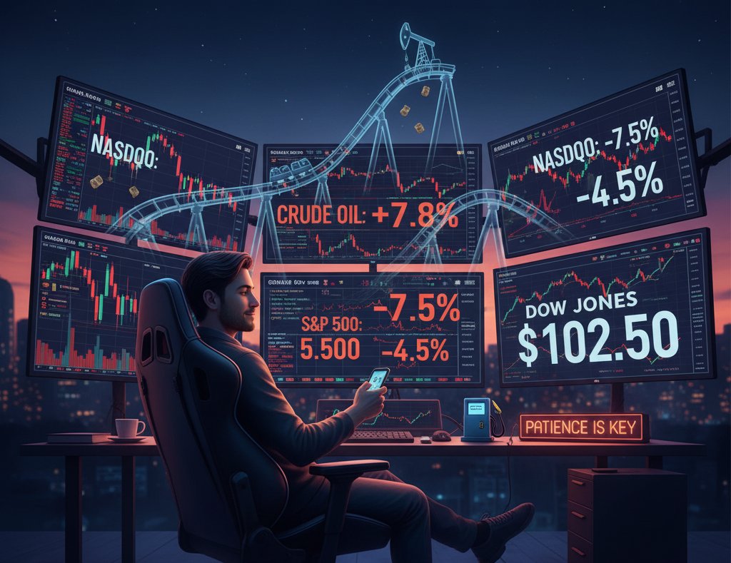 El mercado se mueve al ritmo del petróleo y yo sigo sentado en la barrera esperando mi turno. ⛽️
​Caídas desde el 28 feb:
📉 Nasdaq: ~7.5%
📉 S&amp;P 500: ~5.2%
📉 Dow Jones: ~4.5%
​Sin prisas. ¿Descuento obligatorio o pura trampa para incautos? 📉
​#Dowjones  #Inversiones #Nasdaq
